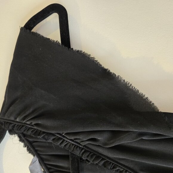 Raquel Allegra Raw Silk Black Dress With Sash Size 0 (SMALL) - Picture 5 of 9